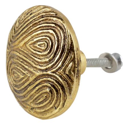 Press Plate Compact Antique Golden Aluminium Cabinet Knob